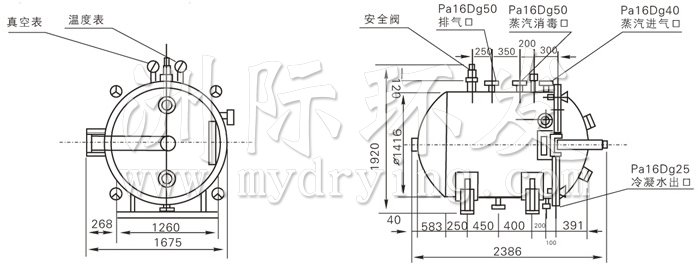 圓形靜態(tài)真空干燥機(jī)結(jié)構(gòu)示意圖